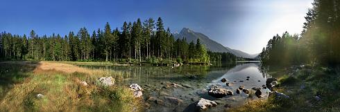 Alpen Bergsee Panorama Leinwand